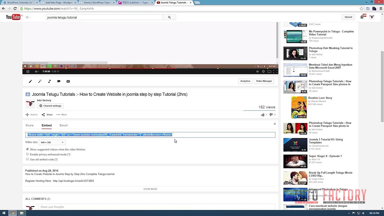 007.Wordpress Telugu Tutorials - How to create Website in Wordpress Part 07 Content Management