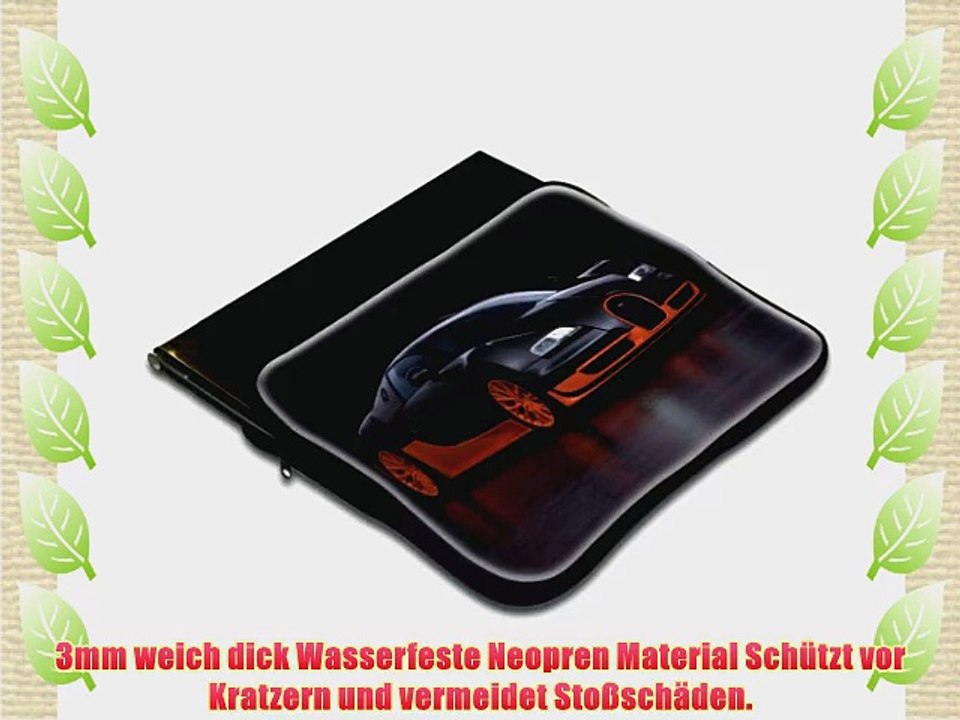 Autos 10121 Schwarzes Auto Wasserfest Neopren Weich Zip Geh?use Computer Sleeve Laptop Tasche