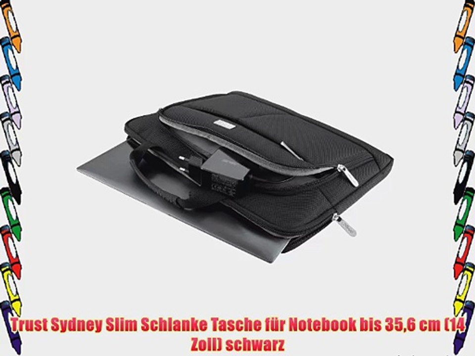 Trust Sydney Slim Schlanke Tasche f?r Notebook bis 356 cm (14 Zoll) schwarz