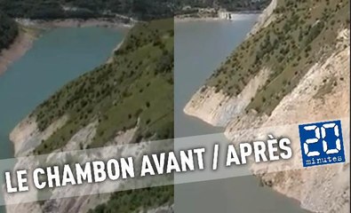 Le Chambon avant / après l'effondrement de la montagne