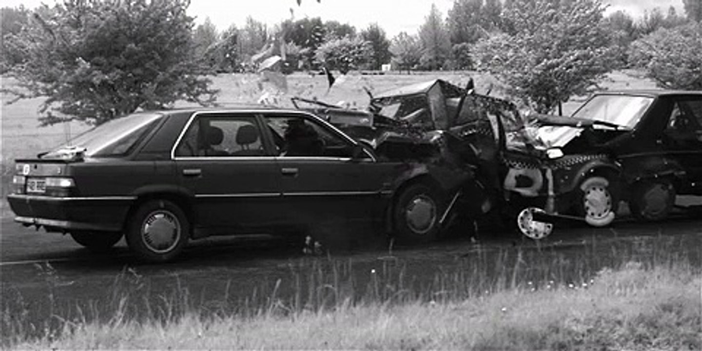 Car crash in slow motion