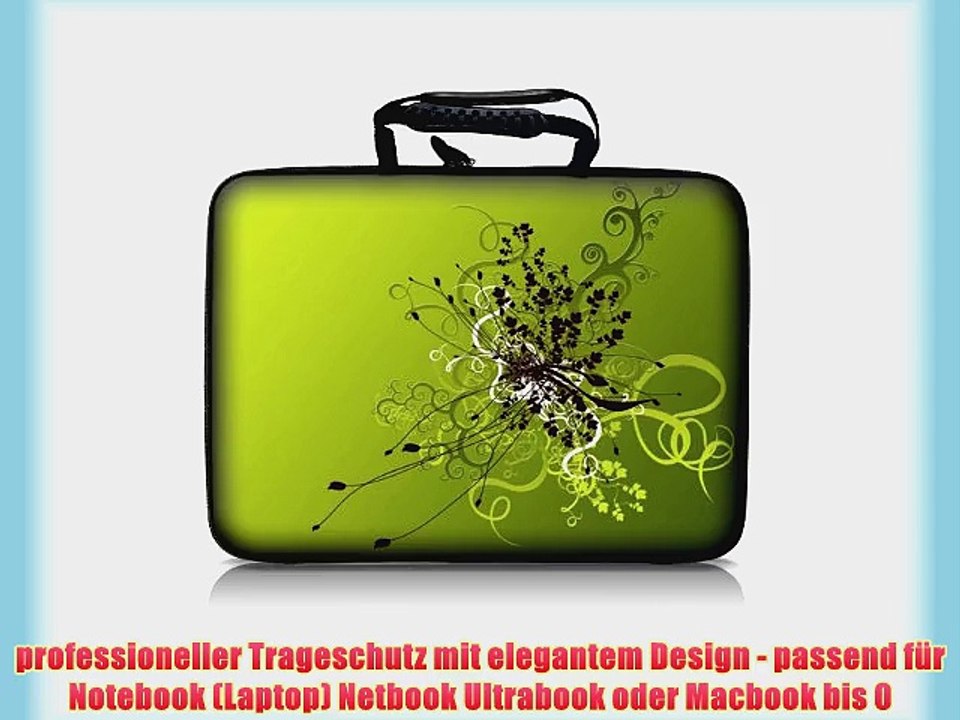 Luxburg? Design Hardcase Laptoptasche Notebooktasche f?r 10 Zoll Motiv: Blumenornament auf