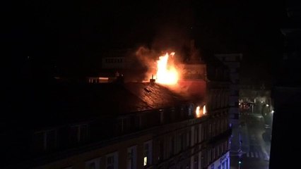 En immeuble en flammes rue Jean Origer à Luxembourg [HD]