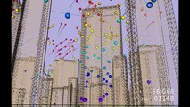 Large-eddy simulation of turbulent flow around high-rise office buildings in downtown Tokyo