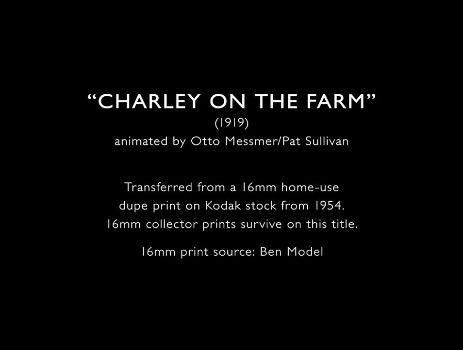 rare silent film - "Charley on the Farm" (1919) - Charlie Chaplin cartoon
