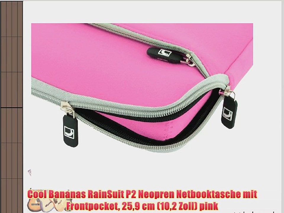 Cool Bananas RainSuit P2 Neopren Netbooktasche mit Frontpocket 259 cm (102 Zoll) pink