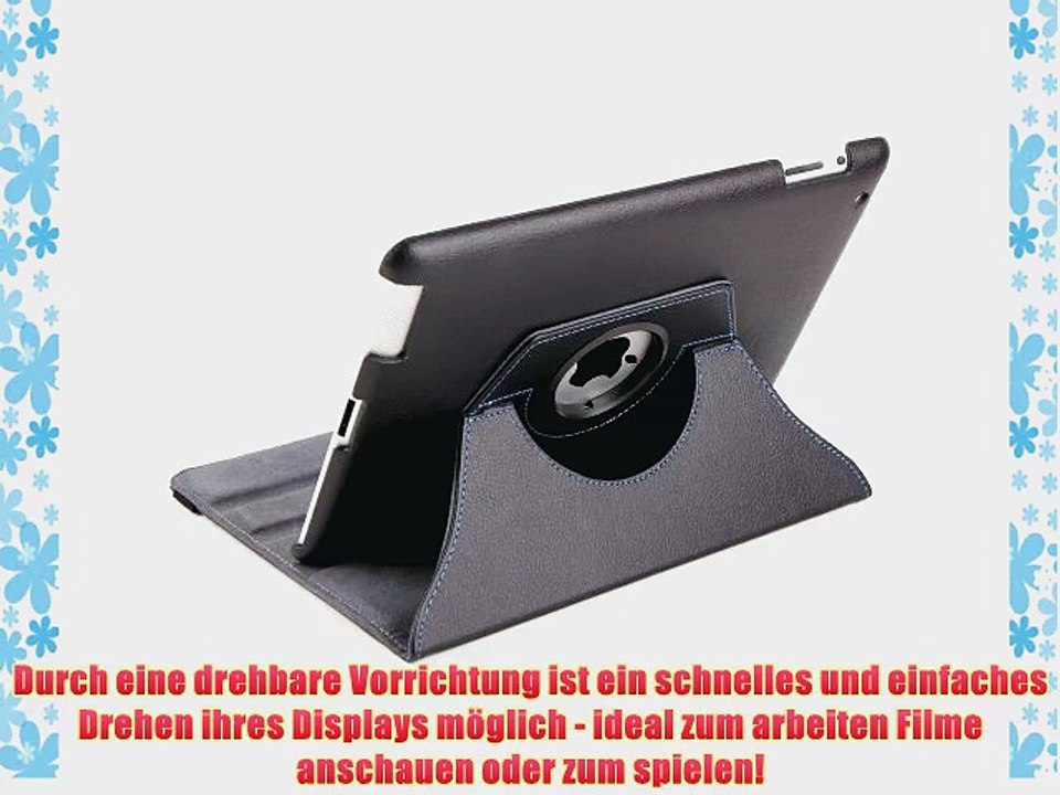 DURAGADGET PU-Lederschutzh?lle schwarz - f?r das neue Apple iPad (3 Generation 2012) - drehbare