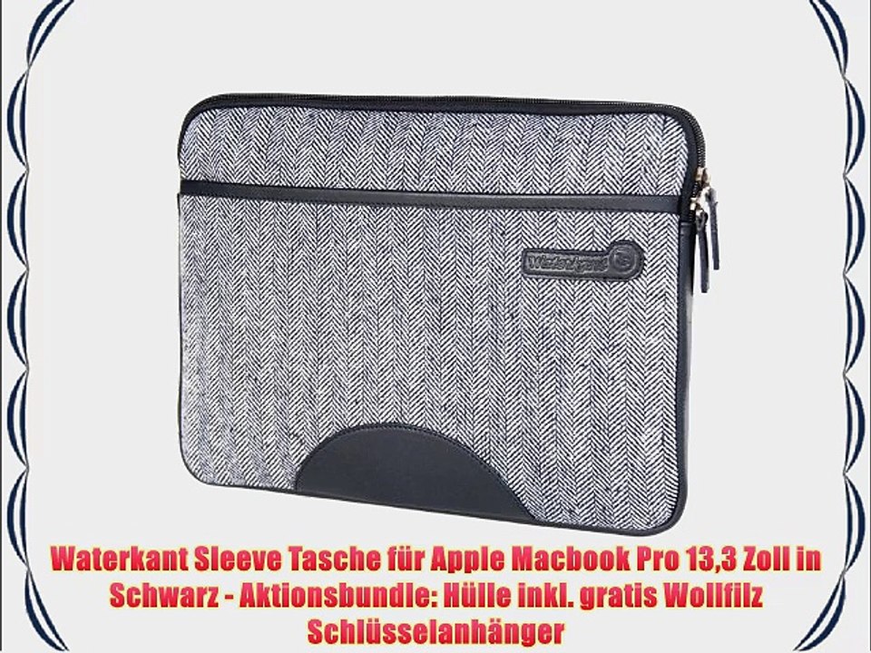 Waterkant Sleeve Tasche f?r Apple Macbook Pro 133 Zoll in Schwarz - Aktionsbundle: H?lle inkl.