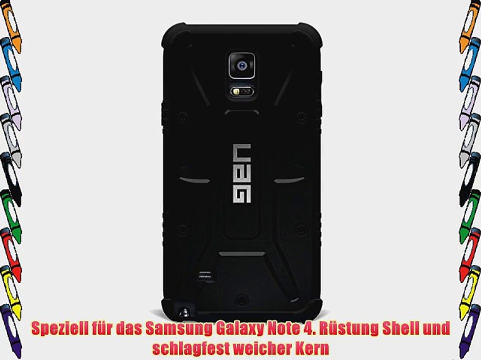 Urban Armor Gear UAG-GLXN4-BLK-VP H?lle f?r Samsung Galaxy Note 4 SM-N910F in schwarz/schwarz