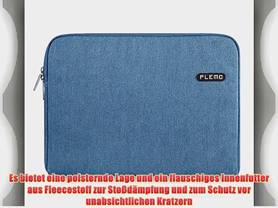 PLEMO Denim-Gewebe H?lle Sleeve Tasche f?r 381-396 cm (15-156 Zoll) Laptop / Notebook Computer