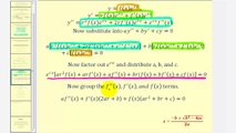 Linear Second Order Homogeneous Differential Equations - (two real equal roots)