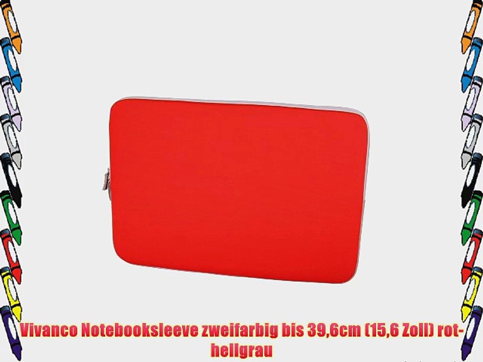 Vivanco Notebooksleeve zweifarbig bis 396cm (156 Zoll) rot-hellgrau