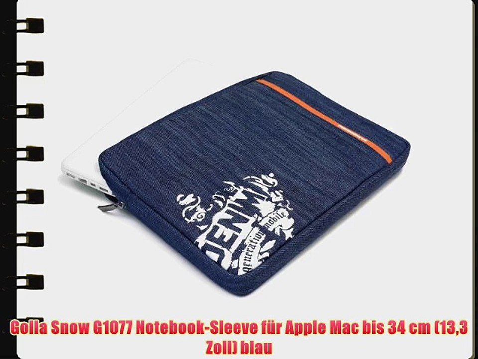 Golla Snow G1077 Notebook-Sleeve f?r Apple Mac bis 34 cm (133 Zoll) blau