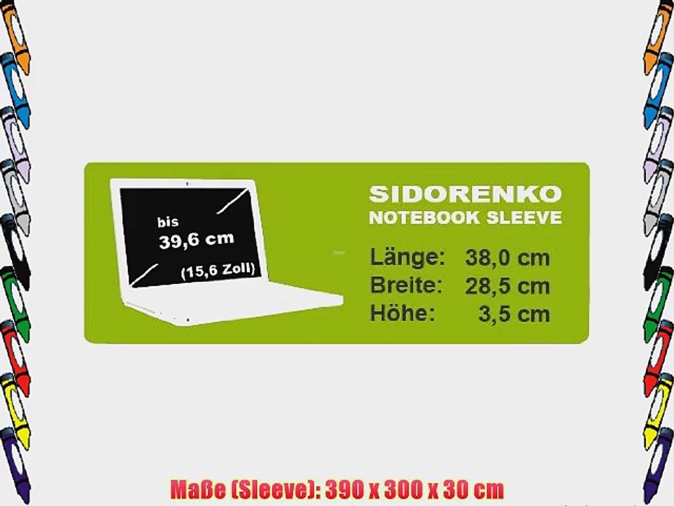 Sidorenko Designer Notebooktaschen mit Tragegurt   Tragegriff inkl. Zusatzfach f?r Maus und