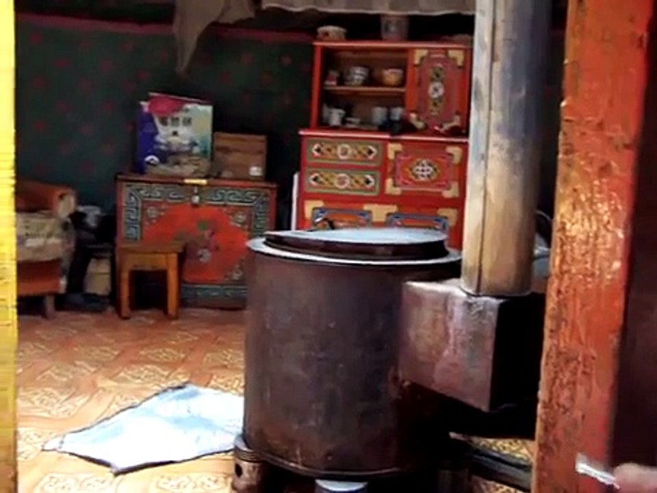 Inside a Mongolian yurt