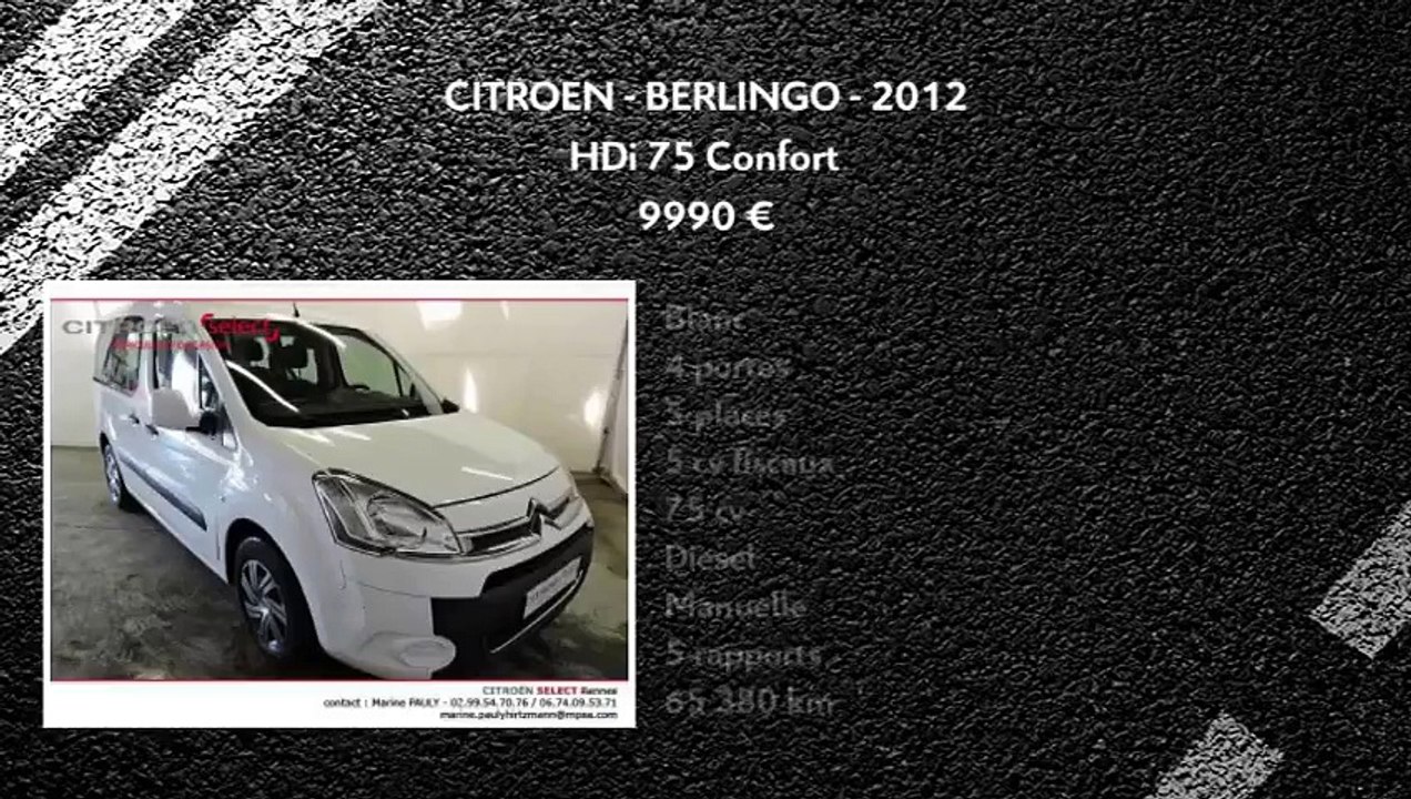 Annonce Occasion CITROëN Berlingo II Multispace HDi 75 Confort 2012