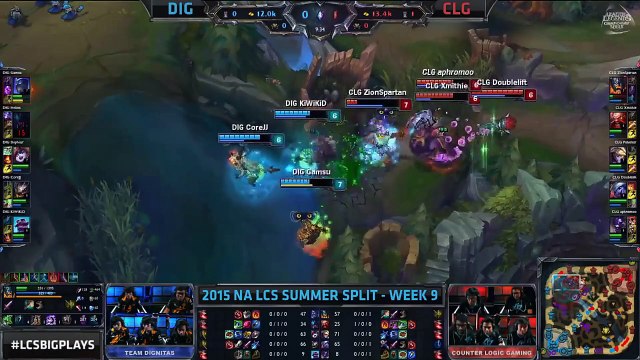 Team Dignitas vs Counter Logic Gaming- LCS NA 2015 - W9D1 - Summer Split - FR
