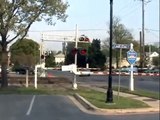 First Train With New Crossing Gates in Riverdale Park