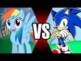 SONIC VS RAINBOW DASH | BATALHA MORTAL | Ei Nerd