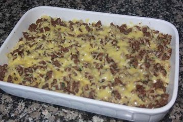 كراطان بالكفتة والمعكرونة gratin de viande hachée et pates