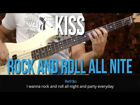 KISS - Rock and Roll All Nite (como tocar - aula de contra-baixo)