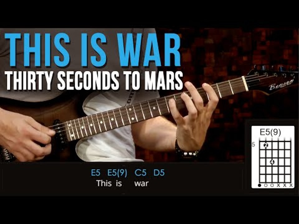 Thirty Seconds To Mars - This Is War (como tocar - aula de guitarra)