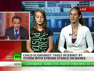 12 Year Old Girl Tells The SHEEPLE the almost - Truth about ROTHSCHILD CORRUPT BANKERS and ECONOMY