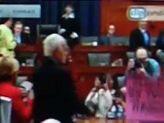 Code Pink Protesters Confront Condi Rice with Bloody Hands.