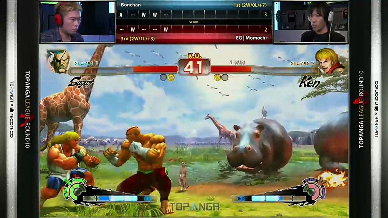 USF4 - Bonchan (Sagat) vs Momochi (Ken) - TL4A Round11 Battle3