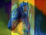 Vibrant CONTEMPORARY Horses Art Paintings by Svetlana Novikova Friesien Arabian Equine Stallions