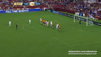 Oscar Beautiful Free-kick Hits the Post - Chelsea v. Barcelona - International Champions Cup 28.07.2015