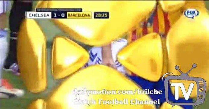Eden Hazard gets Injured Chelsea 1-0 Barcelona 2015