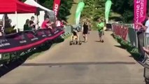 Bailey Matthews, 8, with cerebral palsy completes triathlon - BBC News