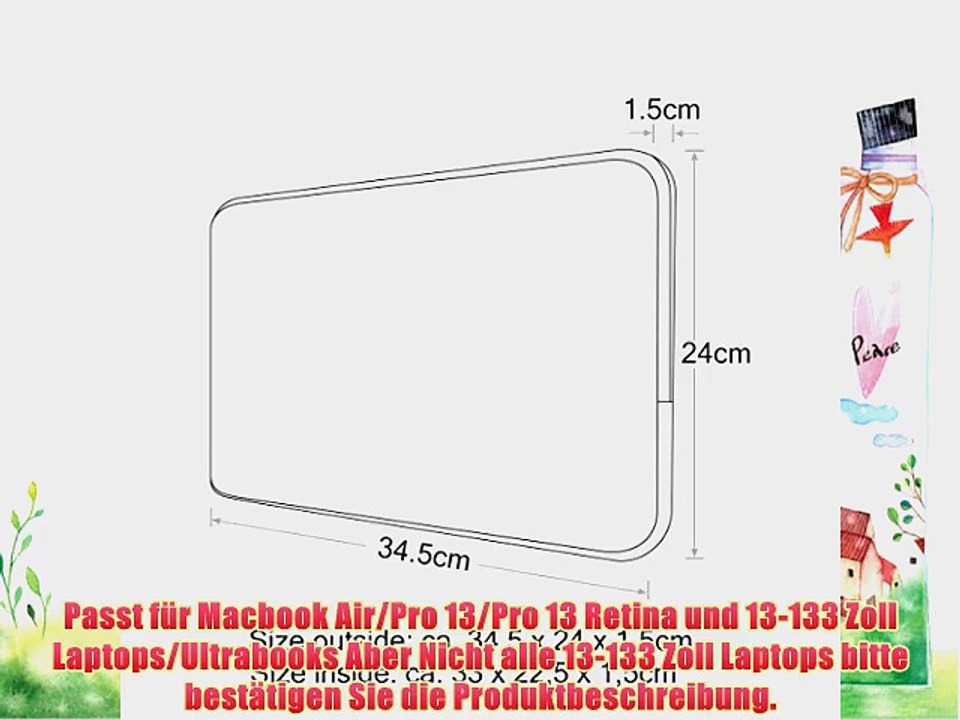 Estarer Neopren-Kunstleder Notebook Laptop Sleeve (13- 133 Zoll) Macbook Air/Pro H?lle V?gel