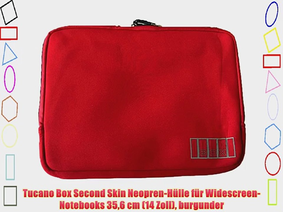 Tucano Box Second Skin Neopren-H?lle f?r Widescreen-Notebooks 356 cm (14 Zoll) burgunder