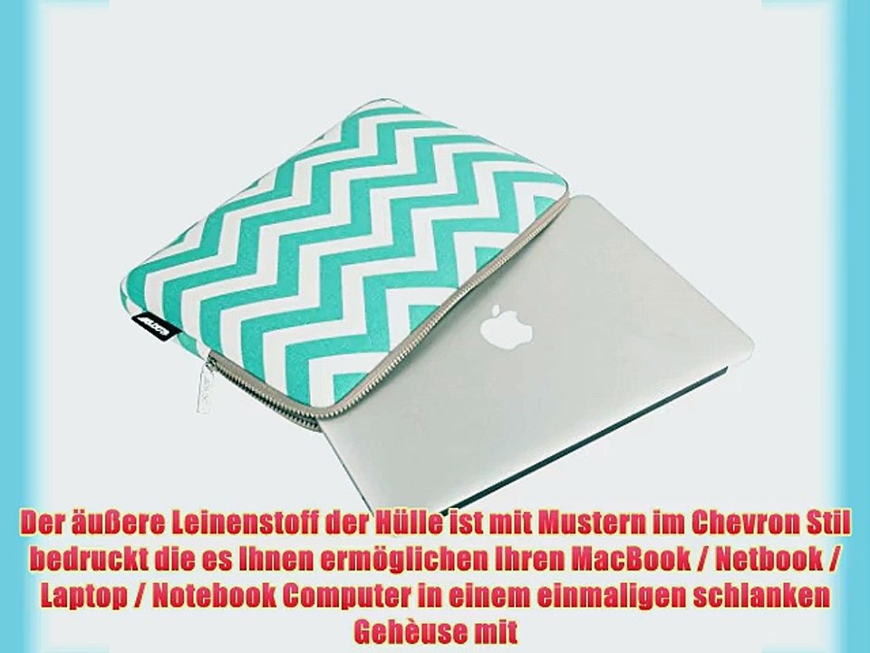 Mosiso - Chevron Stil Canvas-Gewebe H?lle Sleeve Tasche f?r 381-396 cm (15-156 Zoll) Laptop