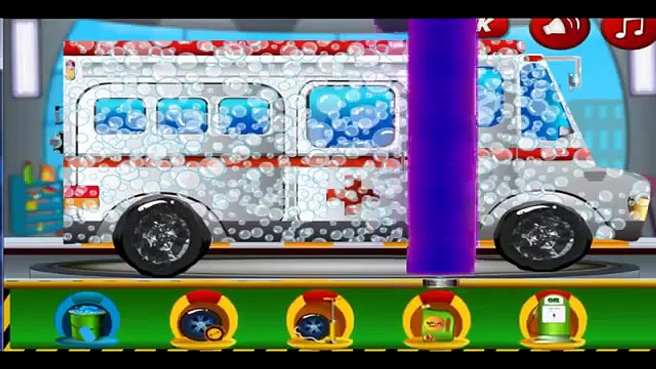 Ambulance at the car wash  Car wash for kids  Cartoon about CAR WASH  CAR WASH cartoon