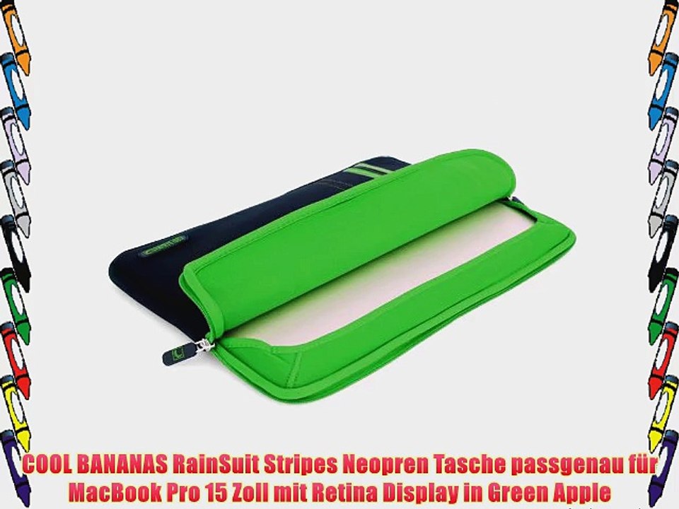 COOL BANANAS RainSuit Stripes Neopren Tasche passgenau f?r MacBook Pro 15 Zoll mit Retina Display