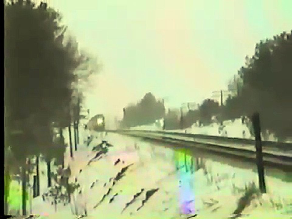 Amtrak Empire Builder just outside of New Lisbon WI Winter 1985