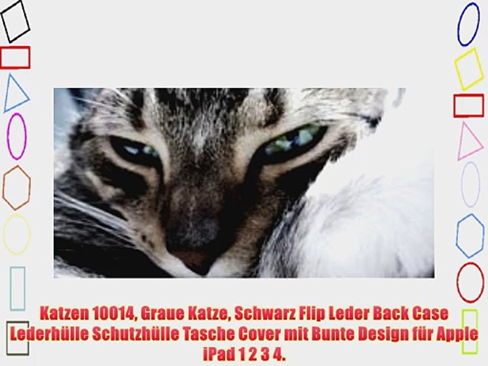 Katzen 10014 Graue Katze Schwarz Flip Leder Back Case Lederh?lle Schutzh?lle Tasche Cover mit