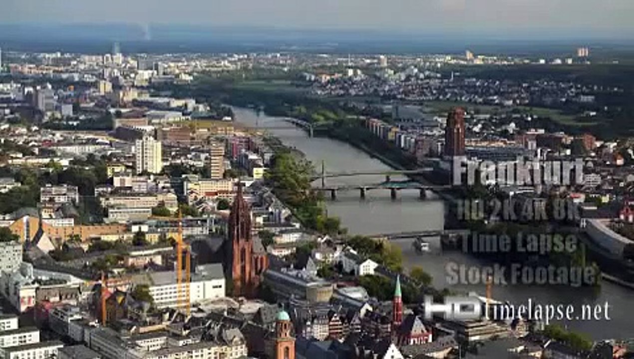 Frankfurt, Germany - UHD Ultra HD 2K 4K Video Time Lapse Stock Footage Royalty-Free