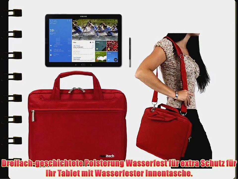 Navitech rotes premium leder Case / Cover Trage Tasche / speziell f?r das New Convertible Laptop/Tablet
