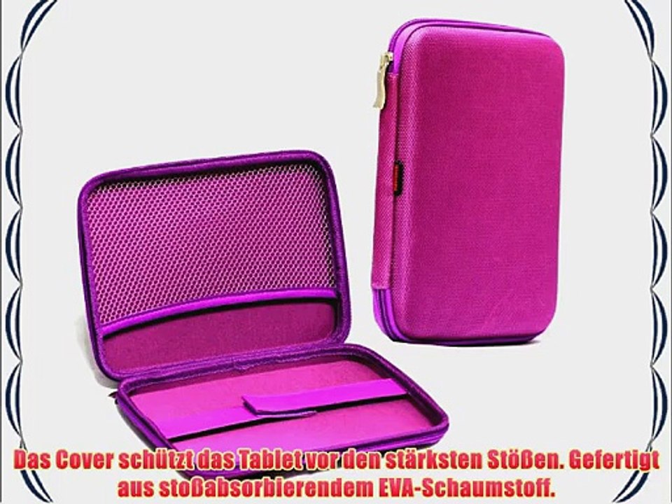 Navitech Lila Schutz Case Cover mit Sleeve f?r das Medion Akoya E1234T