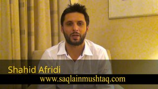 Shahid Afridi talks about Saqlain Mushtaq English