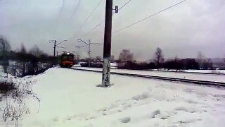 Snowman and train