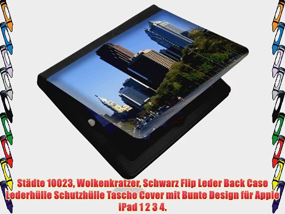 St?dte 10023 Wolkenkratzer Schwarz Flip Leder Back Case Lederh?lle Schutzh?lle Tasche Cover