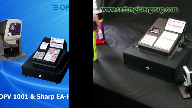 Máy đọc quét mã vạch Opticon OPV-1001 Vs máy tính tiền Sharp ER-A 280