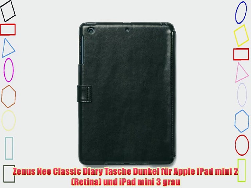 Zenus Neo Classic Diary Tasche Dunkel f?r Apple iPad mini 2 (Retina) und iPad mini 3 grau