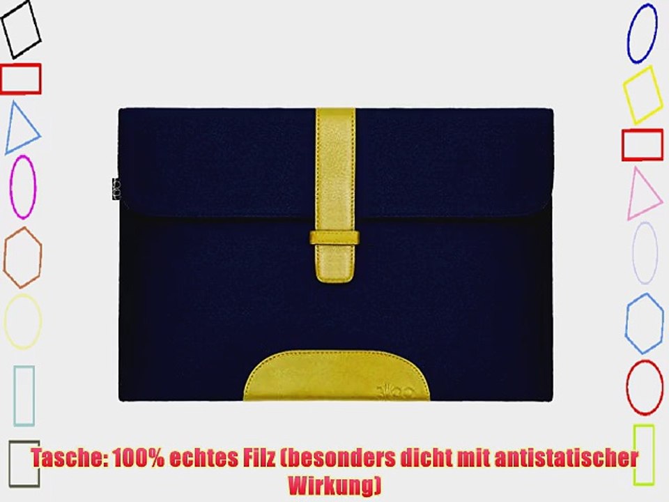 SILEO? Laptoph?lle f?r Macbook etc. aus Filz in Marineblau