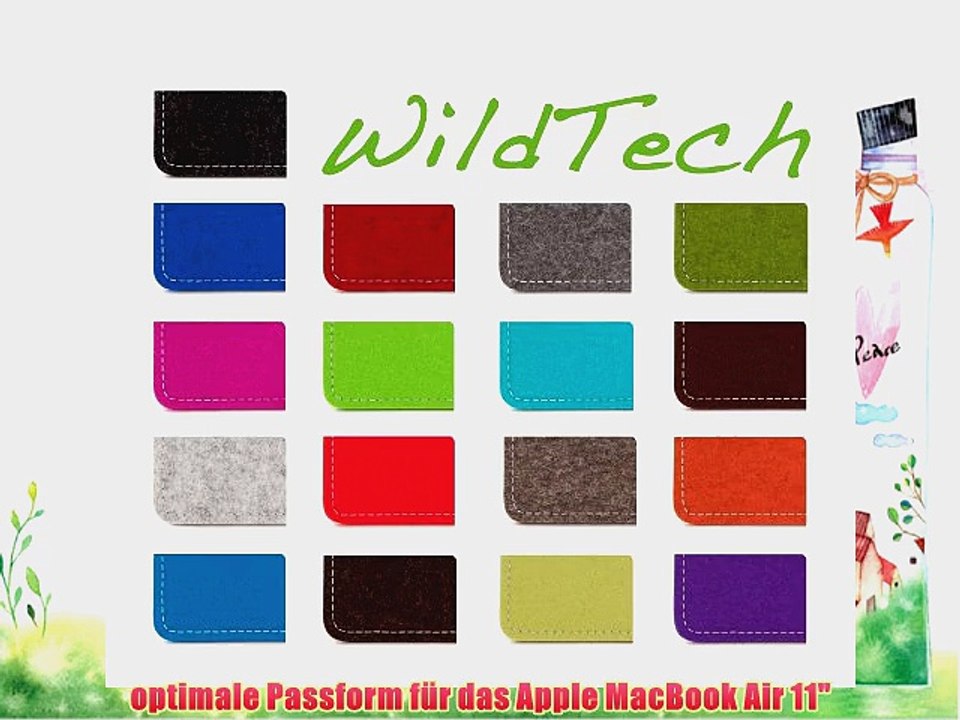 WildTech Sleeve f?r Apple MacBook Air 11 Filz H?lle Tasche Case Cover - 17 Farben (Handmade